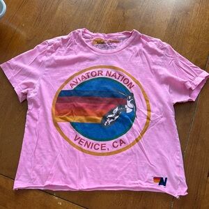 Aviator Nation pink boyfriend tee size small